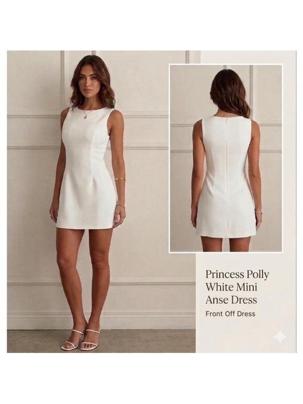 Princess Polly White Sleeveless Mini Dress
